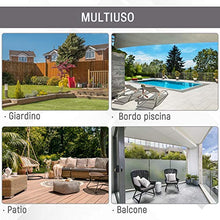 Outsunny Ombrellone Doppio in Acciaio e Poliestere Anti-UV Impermeabile con Manovella, Colore: Grigio, 270 x 440 x 250cm