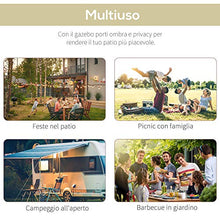 Outsunny Gazebo Gazebo Pergola da Giardino con Copertura in Tessuto da Giardino in Acciaio Beige