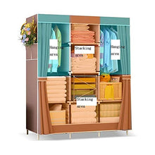 jooe Armadio Tela Armadio Portaoggetti Appendiabiti Scaffalatura Metallo Assemblaggio Portatile Camera da Letto Casa Affitto,A