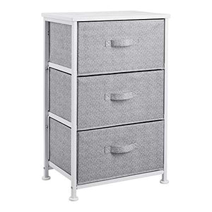 Amazon Basics - Cassettiera per l’armadio, 3 cassetti in tessuto, colore: bianco