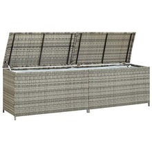 vidaXL - Scatola portaoggetti da giardino, in resina intrecciata, 200 x 50 x 60 cm, colore: Grigio