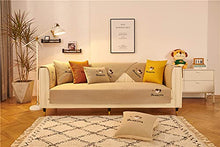 YUTJK Mat sofà di Lino Ricamato Foglia di Acero,Inizio Cuscino del Divano in Tessuto di Copertura del Tovagliolo,Molle Eccellente del Sofà del Copertura della Sedia,Beige_45×45cm(Cuscino/con Anima)