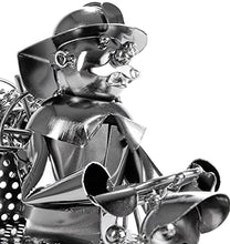 Brubaker portavino portabottiglie dal Design 'Vigile del Fuoco' con Biglietto d'auguri - Scultura in Metallo
