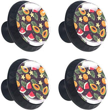 Anguria Carambole Papaya e Arancia Pomelli per Porta Set di 4 Pomelli per Mobili Manopole per Cassetti Cucina Armadio Vetro