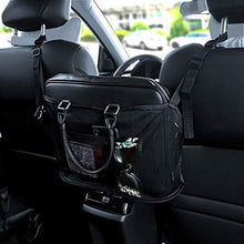 Tisi - Tasca per auto a rete, per riporre il sedile dell'auto, in rete, per riporre borse, documenti, telefono, oggetti preziosi, con borsa sul retro (nero B)
