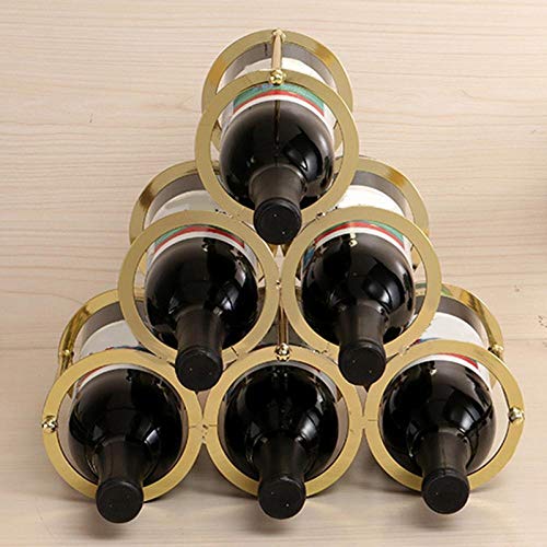 KUMOPYU Portabottiglie Portabottiglie da Vino Mobile Portabottiglie per Whisky Espositore in Metallo Espositore per Bottiglie di Vino da Cucina - Oro Porta Vino Arredamento Casa Porta Bottiglie