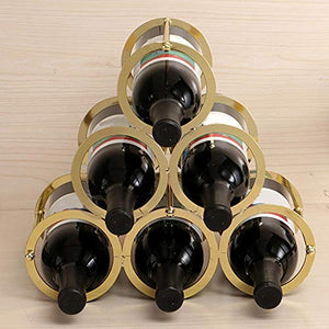 KUMOPYU Portabottiglie Portabottiglie da Vino Mobile Portabottiglie per Whisky Espositore in Metallo Espositore per Bottiglie di Vino da Cucina - Oro Porta Vino Arredamento Casa Porta Bottiglie