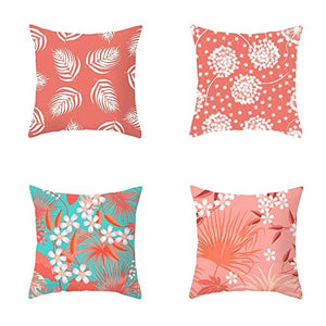 Federe Cuscini Divano 45X45,Fodere Per Cuscini Serie Living Coral, Fodere Per Cuscini Lombari Per Divano Da Soggiorno Per Ufficio Auto, Set Di 4 Articoli Per La Decorazione Della Casa, Stile 4