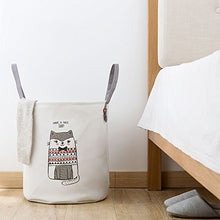 Wancr camera da letto per bambini Toy cassette in scatola con manici pieghevoli biancheria sporca cesta portaoggetti organizer portaoggetti contenitore Gray Kitten