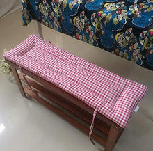 Lovemorebuy - Cuscino per panca lunga con lacci di fissaggio, cuscino per panca da giardino, 2 o 3 posti, materasso di ricambio per interni ed esterni, lavabile (87 x 28 x 4 cm, D)