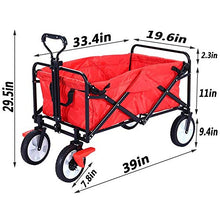 Carrello da giardino in tela per auto, campeggio, carro pieghevole - Carrello pieghevole portatile con capacità di rotolamento auto GaoFan multi-funzione, carrello pieghevole, nero