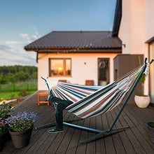 WMYATING per Giardino Esterno e Patio, Amaca con Stand Stand, Telaio in Metallo in Acciaio in Acciaio 100% in Tessuto di Cotone, con Cornice in Acciaio Robusto - 260 * 106 * 100 cm Lazy Sedia