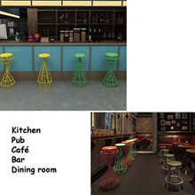 LWW Sedia, Sedie cucina industriale Sgabello per Bar Bistro Patio Cafe Garden Sedile rotondo sedia con gambe in metallo Bar gastronomia Colazione Contatore,verde