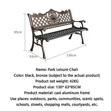 Panchine per parchi all'aperto, panchine per cortile anti-corrosione e resistenti alla luce, panchine per centri commerciali pubblici, sedie con schienale in ferro battuto per scuole, 500 kg