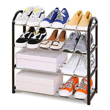 XWZH Cabinet Scarpe da Polvere 4 Tier Slotted Scarpe da Scarpe in Legno Pieghevole Pieghevole Pieghevole Pieghevole Armadio Alto 54 x 19 x 57 cm (Color : Black)