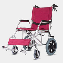 Sedia A Rotelle Pieghevole Ultraleggera, Sedia A Rotelle Portatile in Lega di Alluminio, per Anziani E Disabili, Rosso A