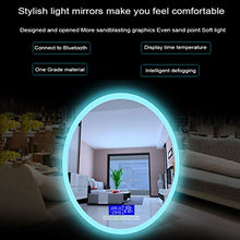 AYYEBO 500 X 700 mm Ovale Illuminato LED Specchio da Bagno, Schermo di Tocco Demister Bluetooth Multifunzione Specchi da Parete (Color : Warm Light, Size : 500X700MM)