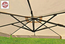 MLI Ombrellone a Braccio da Giardino 3X3 in Alluminio Copertura Idrorepellente Inclusa 83231CH - Struttura Tortora Opaca e Tessuto Champagne - Palo Decentrato da Esterno Arredo Piscina, Gazebo