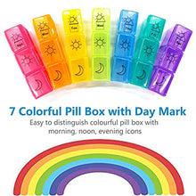 HONZUEN Portapillole Settimanale Giornaliero, Pill Box 7 con 21 Scomparti per Mattino, Pomeriggio, Sera, Viaggio Portatile Porta Pillole, Porta Medicine Settimanale per Farmaci e Integratori