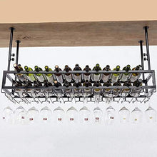 YWYW Portabottiglie per Vino Bar KTV Espositore per Vino da Appendere Portabicchieri Creativo a Doppio Bicchiere per Uso Domestico Portabicchieri a Testa in Giù (Dimensioni: L120 * W30CM)