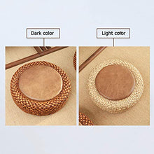 LTINN Spessi Cuscini Tatami in Rattan Intrecciati a Mano, Cuscini sul Pavimento sul Balcone del Soggiorno, superfici dei sedili in Pelle in Materiale vegetale Naturale, tappetini da Meditazione