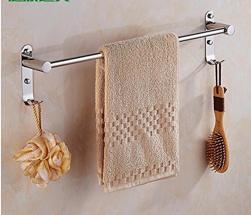 MBYW Portasciugamani Alto carico Portasciugamani da Bagno Mensola portaoggetti Porta Asciugamani, Acciaio Inossidabile, Contenitore per Il Bagno, a Parete, Senza Perforazione, unipolare 50 cm