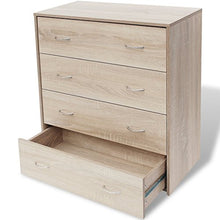 Festnight Assettiera Comò 4 Cassetti in Legno 60 x 30,5 x 71 cm Colore Quercia