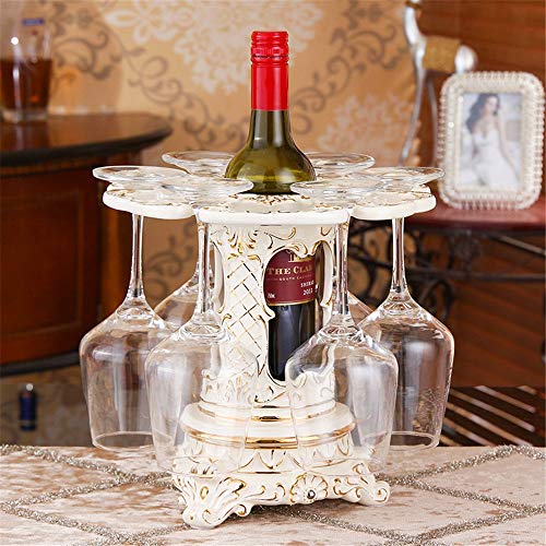 Elegante portabottiglie In stile europeo, supporto di vetro di vino casa supporto girante Calice ceramica cremagliera creativa Soggiorno Governo del vino Decoration Ornamento del vino Portabottiglie S