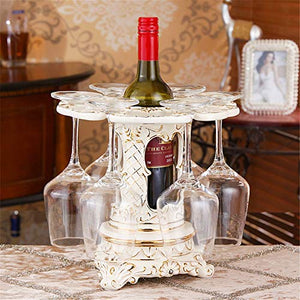 Elegante portabottiglie In stile europeo, supporto di vetro di vino casa supporto girante Calice ceramica cremagliera creativa Soggiorno Governo del vino Decoration Ornamento del vino Portabottiglie S
