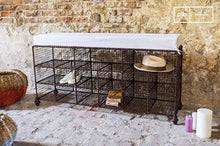 Scarpiera Gradel in Stile Vintage - Prodotto Versatile, Prodotto 100% in Metallo | Un Comodo Mobile in Metallo per arredare Un Ingresso con Stile - Bianco Segnale (L121 x H55 x P31 cm)