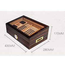 WY-YAN Cigar Box, Legno di Cedro Cigar Humidor, Piano vernice trasparente Tetto apribile grande capacità Cigar Humidor, Cigar Humidor e Accessori for sigari for fumatori, Grana del legno buon umore, G
