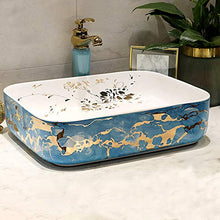 HEIFEN Lavabo, lavabo, Arte Astratta scrivania Rettangolare lavabo Bacino Arrotondato Bagno casa Piazza Arte Classica, Stile Minimalista 50 * 40 * 15 cm Rectangular - Pattern