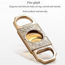 AUEDC Acciaio Inossidabile Cigar Cutter, Portatile Colorful Krupp Stainless Doppia Lama, Sigaro ghigliottina Gift Box Precise Perfect Cut miglior Regalo per familiari e Amici,d'oro