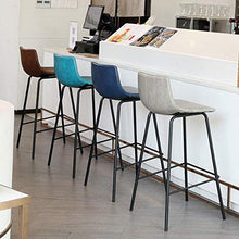 LLT Pratico sgabello in pelle sgabelli da bar Sedie Telaio Black Metal e posteriore molle | Pub Sgabelli altezza Pianale da cucina | Dining Chair Sgabelli di Cafe casa, a 4 colori (include 1 X Stool)