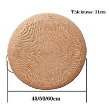 WWZL Cuscino Tatami Pouf Rotondo Cuscini Portatili Tappetino Yoga Morbido da Meditazione in Paglia, Decorazione Finestra del Pavimento Spessore 11 cm, Diametro,50cm