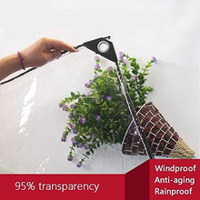 GJSN Outdoor Multiuso Incatramata-Incatramata Resistente Allo Strappo Impermeabile Trasparente con Occhielli, Heavy Duty Baldacchino Tenda per Veranda/Campeio/Impianto,0.5Mm-2.16X2.15M