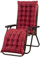 Goodquan Cuscino per sedia a sdraio in morbido cotone per esterni, schienale alto, comodo cuscino per schienale, antiscivolo, lavabile, facile da pulire (plaid rosso), 53 x 155 cm