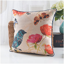 MEILING American Style Garden Cuscino di Cotone e Lino di Spessore Esempi di Fiori e Uccelli con Cuscini Cuscino Modello (Dimensioni : 60cm)