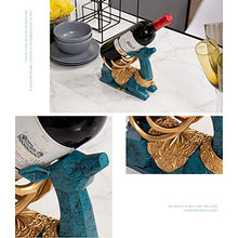 XLBAXLJ Oding Cervo Wine Rack, Blu Fumetto Creativo Sveglio del Vino della casa cremagliera Champagne Decorazioni per la Veranda Ufficio Soggiorno Camera da Letto