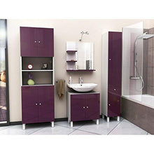 Berlioz Creations Mobile da Bagno sotto lavabo – Melanzana Alta brillantezza, Altro, 60 x 42 x 65 cm