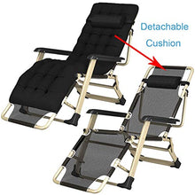 SHUAIIJUAN Sedia per il tempo libero domestico Sdraio da spiaggia reclinabili Heavy Duty s con l'ammortizzatore |Giardino esterno Patio Lounge Poltrone |Pieghevole sedie reclinabili Max.250kg- nero