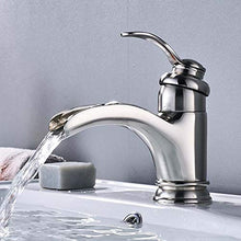 LMH spazzolato nichel lavabo lavandino rubinetto maniglia singola maniglia a cascata beccuccio miscelatore bagno rubinetto a ponte montata calda acqua fredda lavaggio acqua ( Color : Black Bronze )