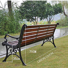 Patio Panca da Giardino Patio Seduta A Doghe da Esterno，Seduta In Legno Massello Con Struttura In Ghisa Panchina Del Parco，Sedia Portico Con Schienale E Braccioli，Ospita 2-3 Persone，Per Prato