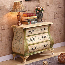 Cassettiera da Salotto Tre cassetti Console American Armadio in Legno Massiccio mobili antichi Dipinti for Living Room Cassettiera Camera Letto (Color : Yellow, Size : 81x41x70cm)