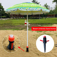 BGY Spiaggia Ombrello Sabbia Ancora, Resistente Spirale Portaombrelli Supporti Sabbia Erba Elicoidali per Fissaggio Ombrelloni, Rotante Vestiti Linee, Sports Reti - Rosso Nero, Free Size
