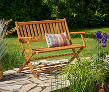 Deuba Panchina Pieghevole da Giardino in Legno di Eucalipto Certificato FSC® Panca 2 Posti Terrazza Esterno