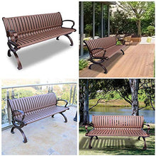 GaoF Panchina da Giardino da Giardino Panchina da Esterno, panchina da Esterno Resistente alle intemperie con Struttura in ghisa e plastica in PVC con Schienale e braccioli, panchina 2-3