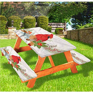 Cardinal - Tovaglia da picnic con bordo elastico, 60 x 170 cm, 3 pezzi, per campeggio, sala da pranzo, all'aperto, parco, patio