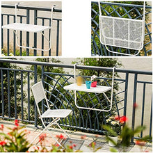 Tavolo Pieghevole Ringhiera del Balcone,Tavolo da Appendere a Sospensione Giardino Esterno 60x40cm,Tavolo da Terrazzo Regolabile Scrivania Portatile,Bar Patio Tavolino da Caffè da Parete(white)