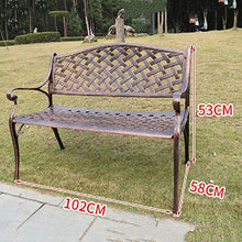 Panchina in Metallo Panca da Giardino per Tempo Libero All'aperto, Panche per Patio in Alluminio Pressofuso Resistenti Alle Intemperie, Panca di Riposo Decorativa per Veranda e Prato-2 Posti